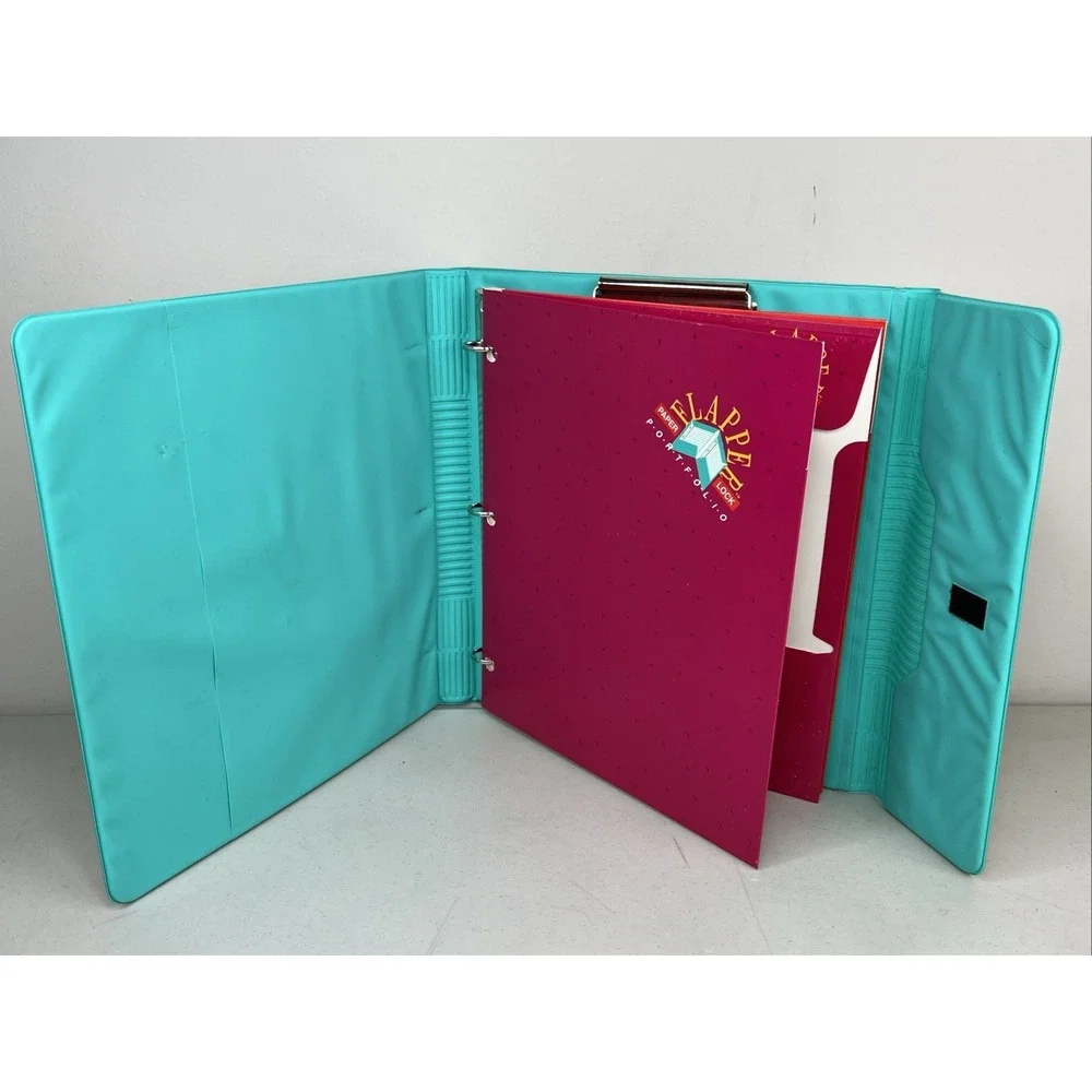 Vintage 1989 MEAD Flapper Binder TRAPPER KEEPER Retro 3 Ring Notebook W- Inserts